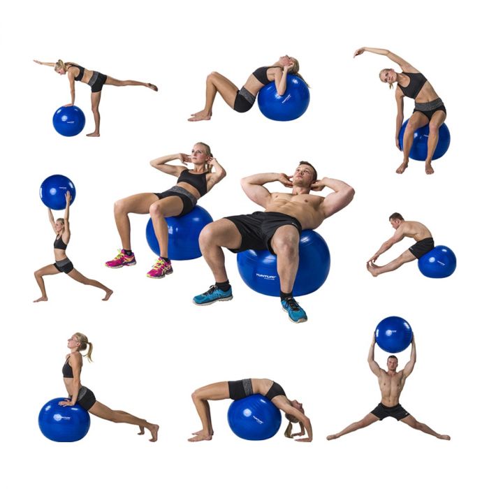 Kosciuszko artikel tempel Tunturi Fitnessbal - Gymball - Swiss ball - 65 cm - Incl. pomp - Blauw |  FysioSupplies.nl